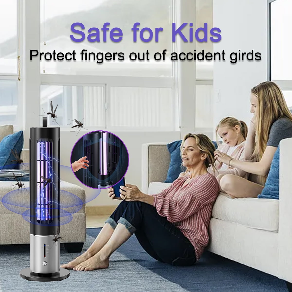 Bug Zapper for Outdoor Indoor, Cordless & Rechargeable Mosquito Zapper, Electric Insect Fly Zapper for Home, Patio, Camping