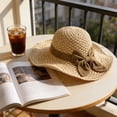 thumbnail image 4 of Women’s Wide Brim Straw Sun Hat with Bowknot – Foldable UPF 50+ Beach Hat, Adjustable Summer Travel Cap for Outdoor, Pool, Gardening, 4 of 6