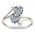 thumbnail image 2 of Star K � 6mm Genuine Aquamarine Two Double Hearts Bypass Promise Ring, 2 of 9