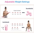 thumbnail image 3 of inAdjustable Dumbbell Set Levels Hand Weights (Each ./././.lb) for Women & Men Weights Dumbbell Set Convertible to Kettlebell for Home Gym Strength Training, 3 of 7