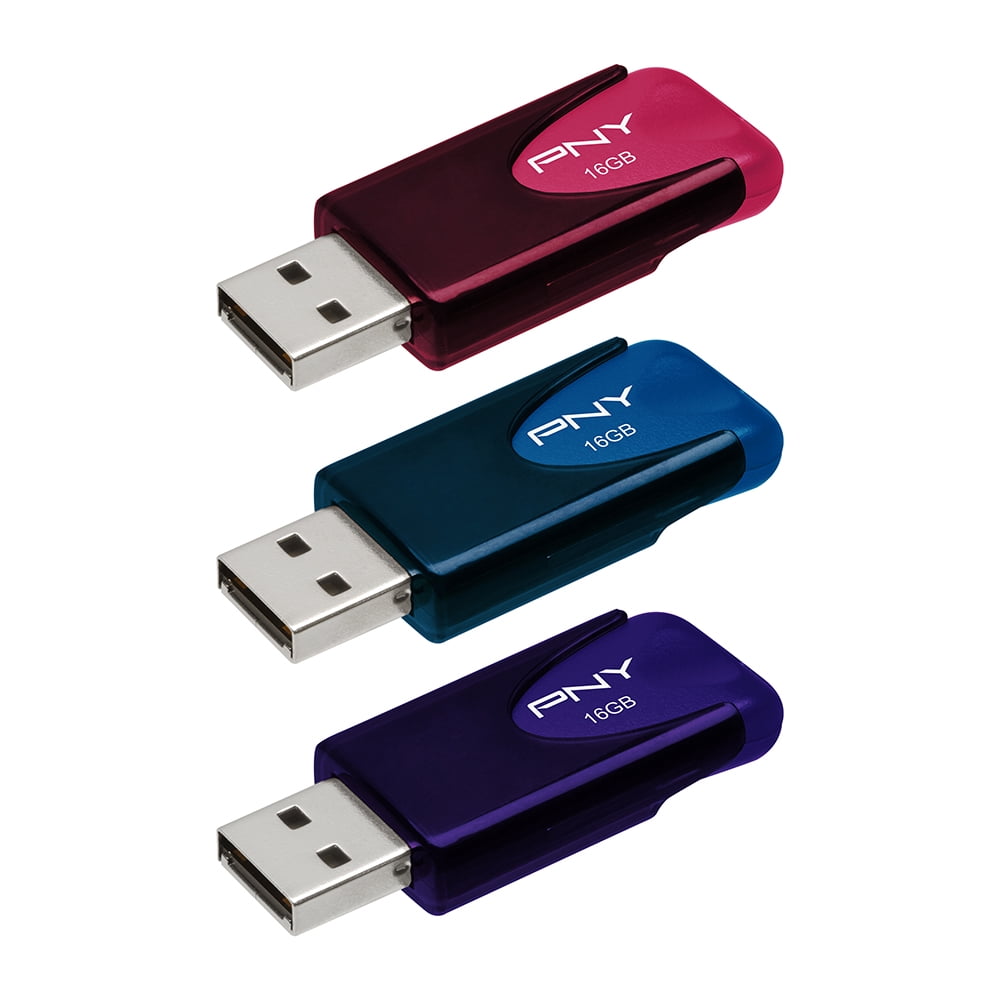 16GB Attaché 4 USB 2.0 Flash Drive 3-Pack​