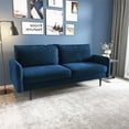 thumbnail image 5 of Pemberly Row Contemporary 70" Round Arm Velvet Sofa in Space Blue, 5 of 5