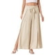 thumbnail image 1 of Pantalones Palazzo Largos de Pierna Ancha de Cintura Alta con Abertura Chic para Mujeres S Color Albaricoque, 1 of 6