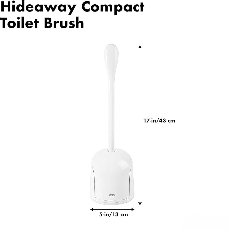 Good Grips Compact Toilet Brush & Canister, White, 6" x 4-3/4" x 17-1/4" h