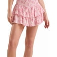 thumbnail image 3 of Women's High Waist Y2K Mini Floral Pleated Tiered Ruffle Fairycore Skirts Skirt for Summer Pink S, 3 of 9