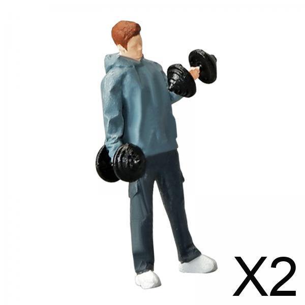 Figura de hombre,Figura de fitness realista 1/64 Modelo de personas pequeñas,Diorama Escena de bricolaje Diseño de mesa de arena Decoración,1:64 personas Escenas en miniatura Figuras