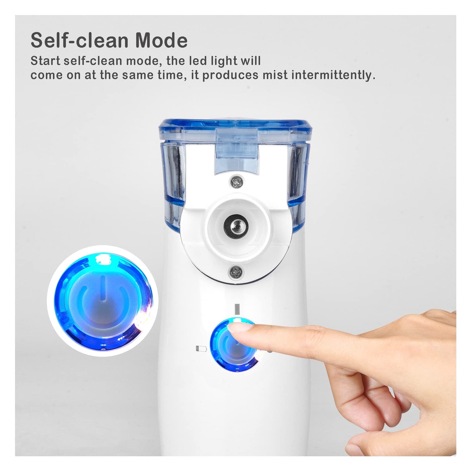 Portable 5-Micron Personal Humidifier - USB-Powered, Ultra-Quiet, for Office, Car, Bedroom, and Travel - Blue