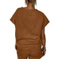 thumbnail image 4 of Short Sleeve Sport Casual 2 Pieces Sets Women Loose Tops & Elastic Waist Shorts, 4 of 5