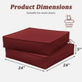 thumbnail image 5 of Pakunoda Outdoor Chair Cushions 24 X 24 X 5 Inch, 2-Piece Patio Seat Pad Cushions, Waterproof Outdoor Seat Cushions Square Corner with Handle and Ties, Burgundy, 5 of 7