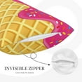 thumbnail image 3 of Uemuo Red Ice Cream Print Throw Pillow Case – Cozy & Soft Cushion Cover, Hypoallergenic Pillow Case for Sleeping, Perfect for Women with Envelope Closure-20"x30", 3 of 6
