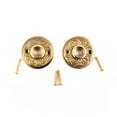 thumbnail image 3 of Brass Victorian Door Knob Rossettes Pair 2" W Backplate Traditional Kitchen Cabinet Knob Back Plate Hardware RSF Coated Roses w/Screws Renovators Supply, 3 of 8