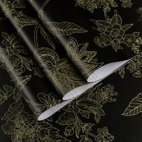 UMIGGEE Floral Wallpaper Peel and Stick Floral Black Wallpaper Self Adhesive Flower Wall Paper Contact Paper 17.3-in x 118-in Home Decor Wall Covering Old Furniture Renovation