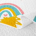thumbnail image 5 of Erosebridal Cartoon Rainbow Quilt King, Cute Stars King Coverlet Set, Polka Dots Reversible, Teal Peach, 3pcs (1 Bedspread and 2 Pillowcases), 5 of 7