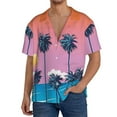 thumbnail image 3 of Sigee Beach with Palm Trees Print Men's Shirts Casual Button Down Short Sleeve Summer Beach Shirt Hawaiian Vacation Shirts Tee Shirt-4X-Large, 3 of 7