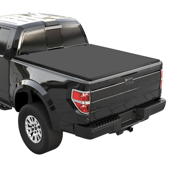 Soft Tri-fold Truck Bed Tonneau Cover Compatible with 2009-2014 Ford F150 Styleside 5.5ft Bed