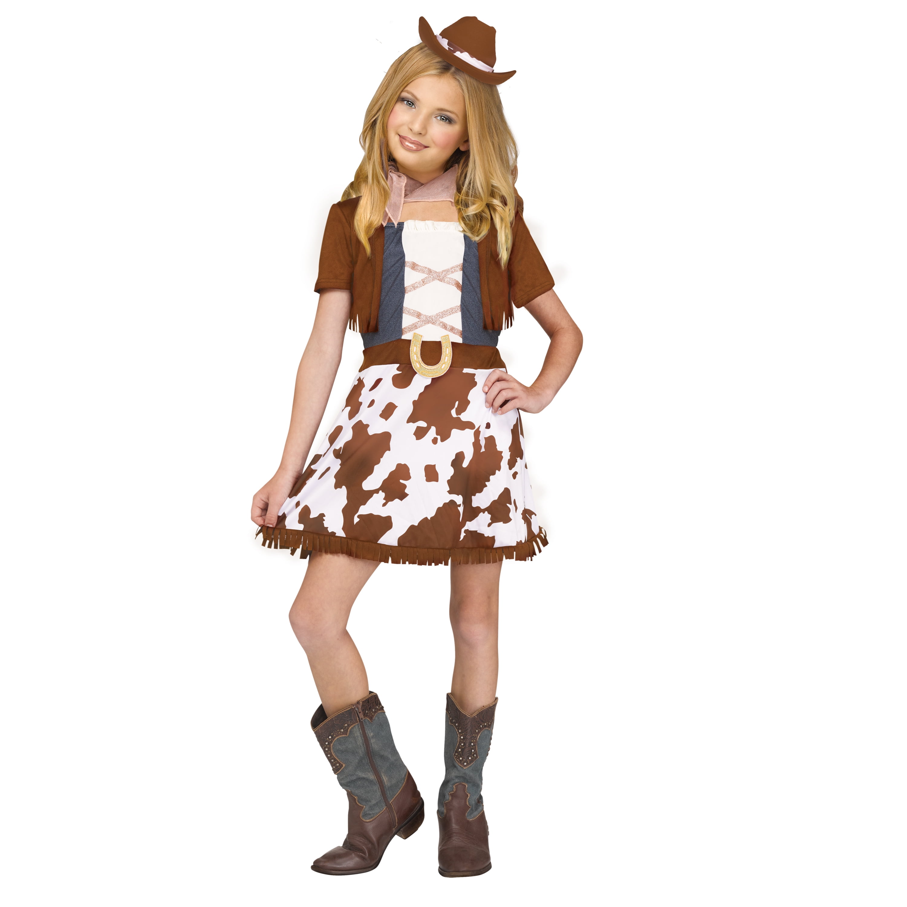 Fun World Inc. Rodeo Rider Cowgirl Halloween Fantasy Costume Female, Child,  Multi-Color 