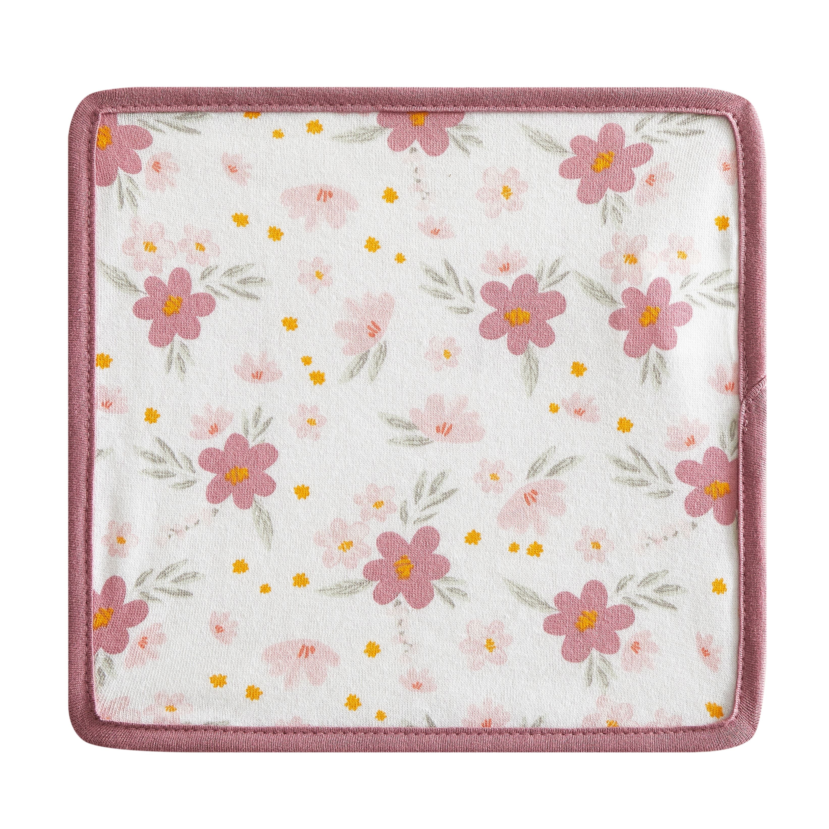 Parent's Choice 9"x9" Floral Washcloths, 6 Pack