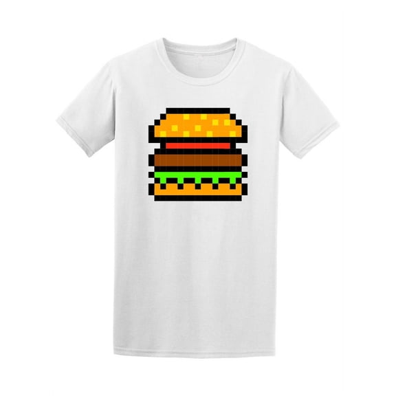 Retro Hamburger Pixel Graphic T-Shirt Men -Image by Shutterstock, Male Large