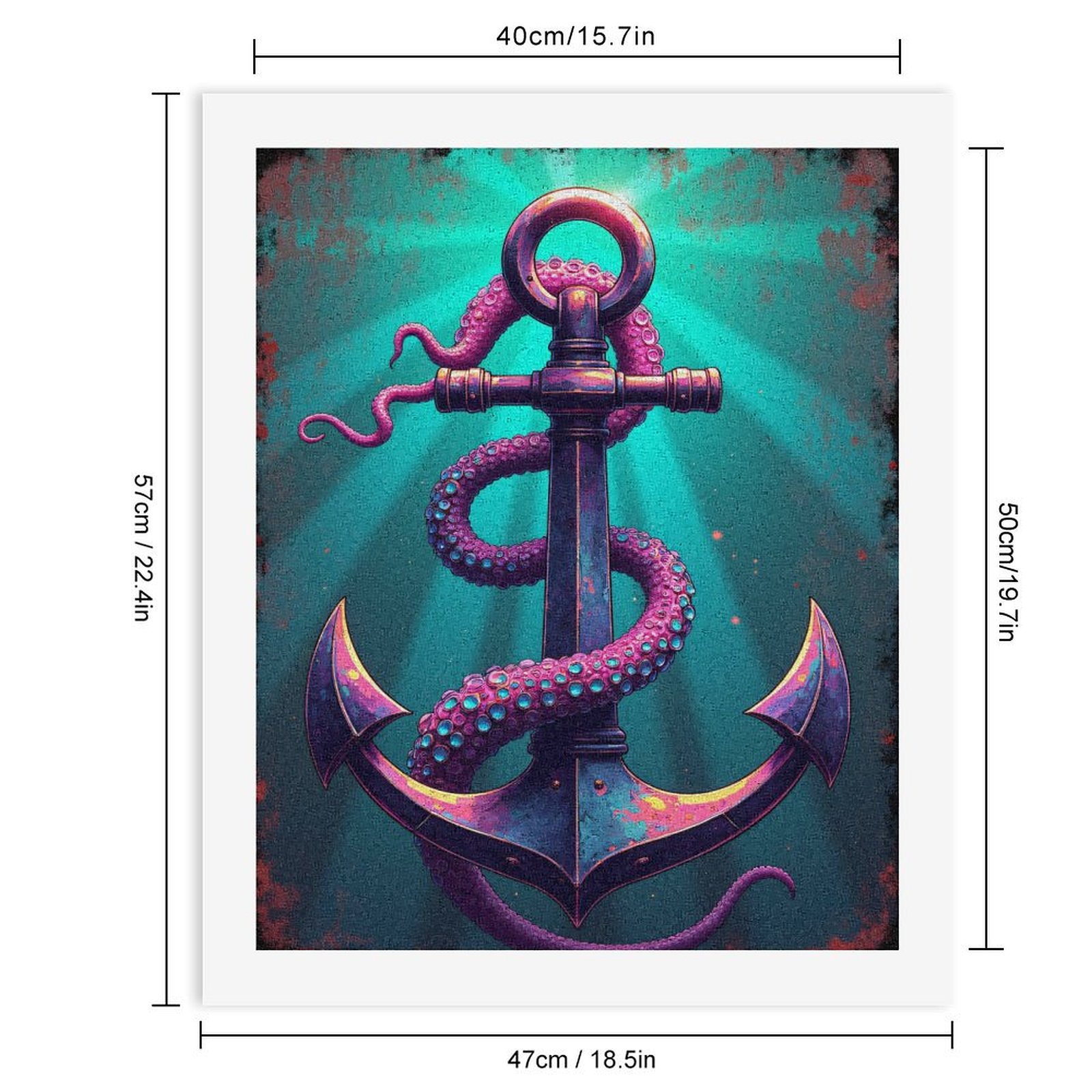 Paint By Numbers Kit for Adults Beginner - DIY Octopus Anchor Ocean Art Deco Canvas Painting Kits for Adults, Frameless Paint By Number for Adults for Home Wall Decor 16x20 Inch
