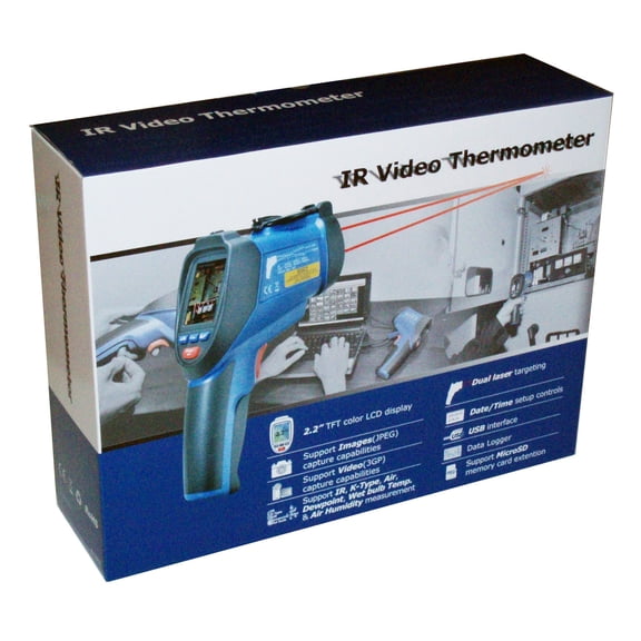 CEM DT-9862 Professional 50:1 IR Dual Laser Video Thermometer up to 3992 F with Camera and USB Port