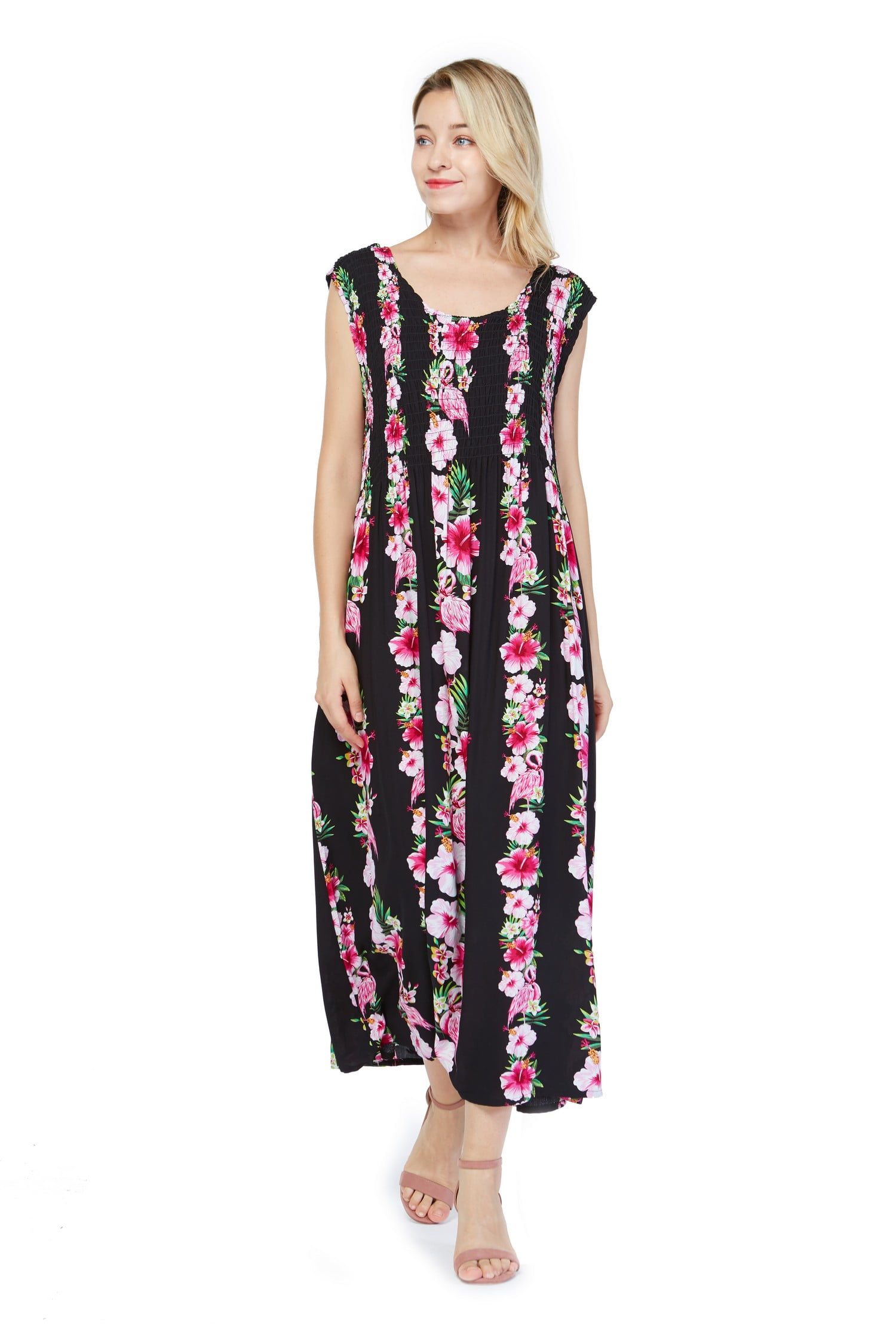 Hawaii Hangover  Women's Hawaiian Maxi Tank Elastic Luau Dress Plus