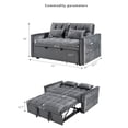 thumbnail image 2 of 3 in 1 Convertible Sleeper Sofa Bed, Modern Velvet Loveseat Pull-Out Sofa Couch w/Pullout Bed, Small Love Seat Lounge Sofa w/Reclining Backrest,Toss Pillows, Pockets, 2 of 6