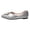 Silver, variant on Flat Shoes for women Metal Chain Pointed Toe Ballet Shoes Slip on Work Business Dress Shoes Casual Soft Walking Shoes Black Size 10