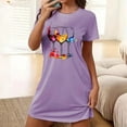thumbnail image 1 of Shorts pour Femmes, Chemises à Manches Courtes pour Femmes, Chemise de Nuit Courte Surdimensionnée pour Femmes Mode avec Imprimé sur la Poitrine Robe de Nuit à Manches Courtes, 1 of 5