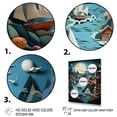 thumbnail image 3 of Designart "Hues Papercut Port Harbor painting II" Nautical & Beach Canvas Print, 3 of 5