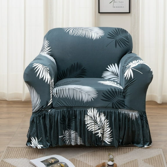 Eurhowing Stretch Sofa Slipcover, Elastic Sofa Cover, Universal Fit Furniture Protector with Skirt, Machine Washable, Pet Friendly, 1-Seater