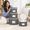 Set of 4 Cases for Plates, variant on Fine Stor- Set Of 4 Quilted Cases For Dinnerware Storage. Sizes: 12" 10" 8" And 7" Wide Gray 48 Felt Plate Separators Included