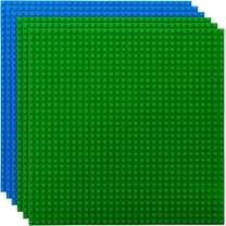 6 Pc Base Plates - Compatible with Lego & All Major Brick Brands - 10 x 10 in, Nature Theme, Multi-Color - Stackable Baseplates