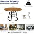 thumbnail image 2 of STHOUYN 47” Round Dinner Table for 4 6, Small Circle Dining Room Table with Metal Legs, Modern Farmhouse Rustic Kitchen Table for Living Room Apartment Restaurant (Brown), 2 of 9