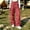 Red, variant on Liuinsasek Women's Cargo Pants Solid Color High-Waisted Wide-Leg Casual Length Pants Adjustable Elastic Waistband with Pockets|For Sports and Fitness