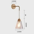 thumbnail image 7 of Glass Wall Sconce Nordic Wooden Wall Light Funnel Wall Lamp Shade, Wood Accent Wall Lighting Fixture, Modern Wall Lamps with Clear Glass for Living Room Bedroom Bedside, 7 of 7