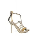 thumbnail image 2 of Nature Breeze Open Toe Women's Gladiator Stiletto Heels in Gold, 2 of 3