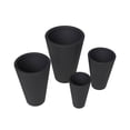 thumbnail image 4 of LeisureMod Pebble 4-Piece Fiberstone and MGO Clay Planter Set, Mid-Century Modern Tapered Round Planter Pot for Indoor and Outdoor (Black), 4 of 13