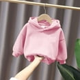 thumbnail image 2 of idosla Baby Toddler Kid Boy Girl Solid Casual Pocket Hoodie Sweatershirt Pullover (Pink, 3-4 Years), 2 of 4