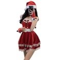 thumbnail image 3 of Venta caliente de ropa navideña, vestido de mucama navideña para adultos, vestido navideño rojo sexy de viento puro, traje, 3 of 5