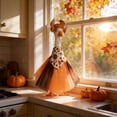 thumbnail image 6 of Thanksgiving Porch Goose Outfit with Turkey Headpiece, Autumn Harvest Bandana and Layered Tulle Skirt, Fall Yard Decor for Goose Statue, 11.8 inch Skirt, 6 of 7