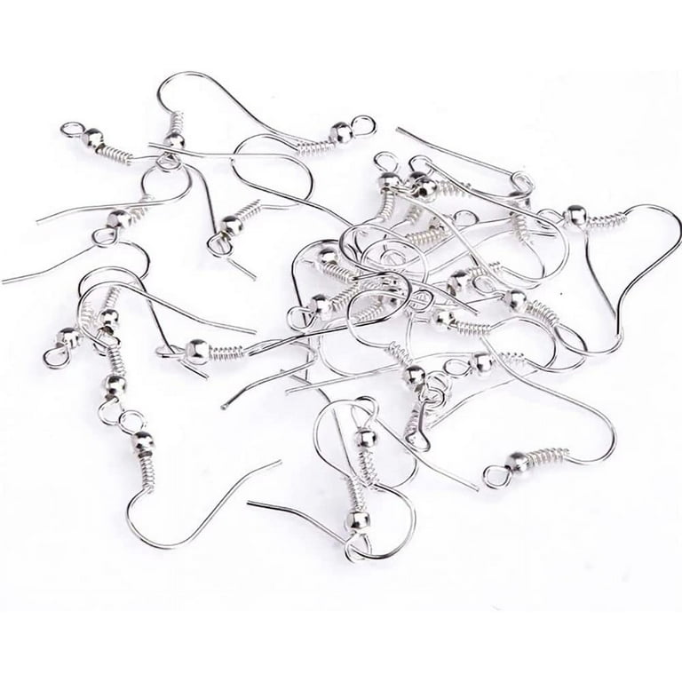 925 Sterling Silver Earring Hooks for DIY Jewelry Making 100Pcs/50Pairs Ear Wires Fish Hooks, Hypoallergenic Earring Making Kit with Jump Rings and