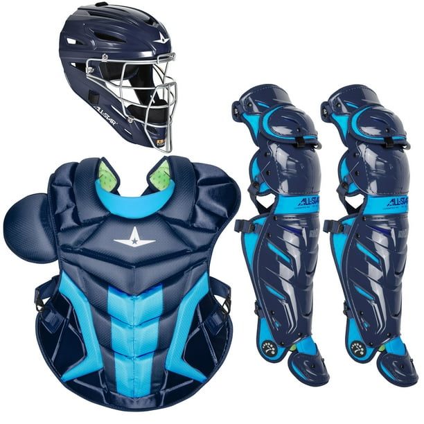 AllStar System7 Axis Adult Baseball Catcher's Package Navy/Sky Blue