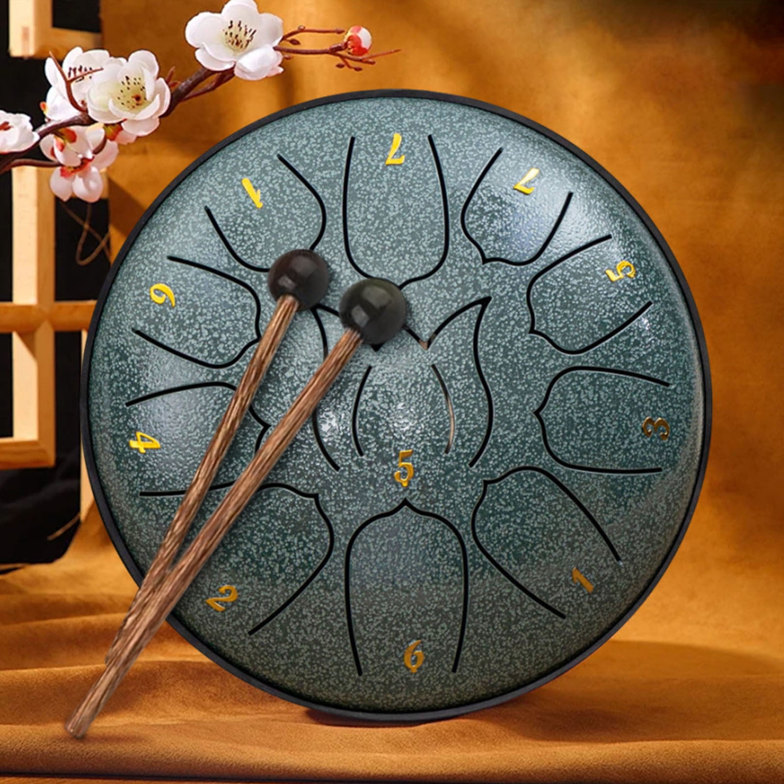 JGJJUGN 6-Inch 11 Tone Hand Drum Forget Worry Drum Portable Carbon Steel Musical Instrument for Stress Relief and Relaxation