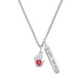 thumbnail image 1 of Delight Jewelry Silvertone Healing Hand Silvertone Live the Life You Have Imagined Bar Charm Necklace, 23", 1 of 4