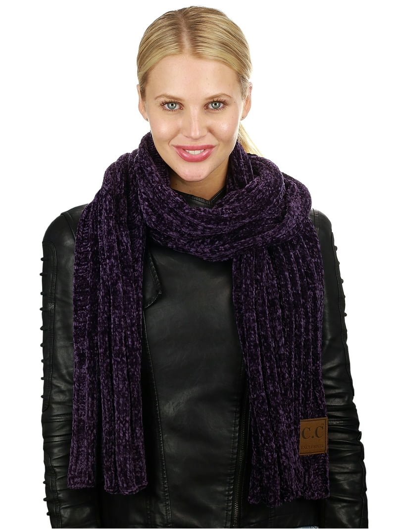 C.C Women's Ultra Soft Chenille Ribbed Thick Warm Knit Shawl Wrap