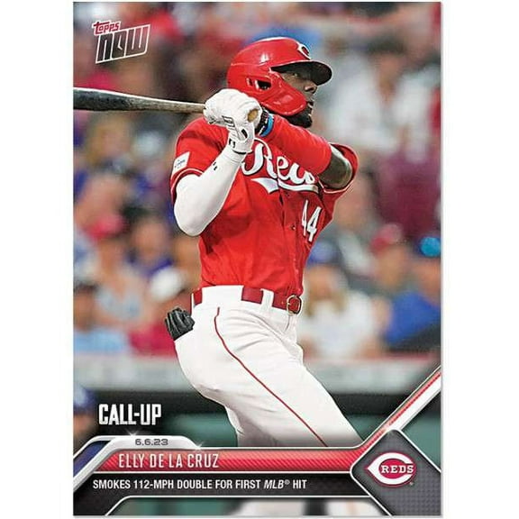 2023 Topps Now Elly De La Cruz #392 (Rookie Card, Call Up, Smokes 112-MPH Double for First MLB Hit)