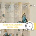 thumbnail image 6 of Teal Tulip Butterfly Kitchen Curtains Window Panels, Beige Turquoise Floral Vintage Rustic Insulated Window Treatment Curtain, Grommet Curtains for Bedroom/Living Room/Bathroom, 2 Piece 42"Wx84"L, 6 of 8
