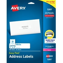 Avery Easy Peel Address Labels, 1" x 4", 500 White Labels (5261)