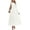 White, variant on Women's Long Sleeve Maxi Dresses Fall Casual Smocked Trim Neck Swiss Dot Tiered Flowy Wedding Guest Dress