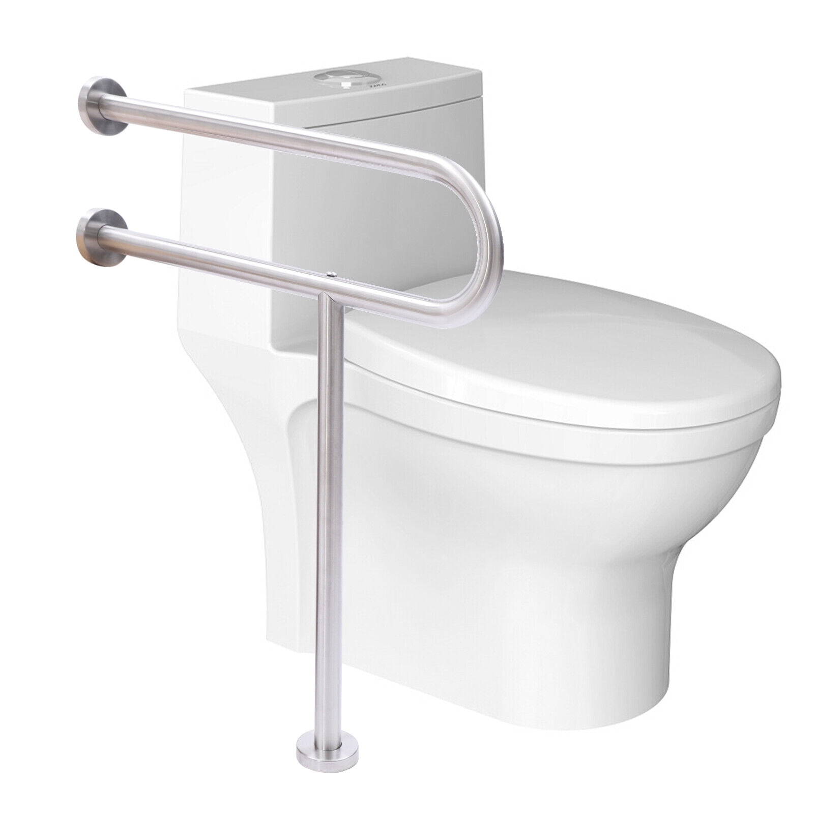 Stainless Steel UShaped Grab Bar Bathroom Support for Elderly Handicap